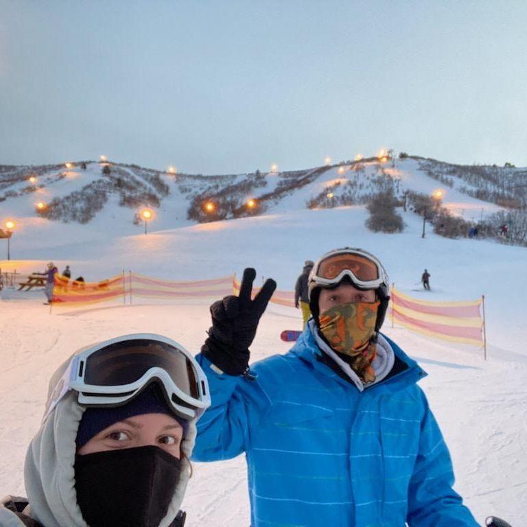 Getting ready to go night skiing in Colorado.