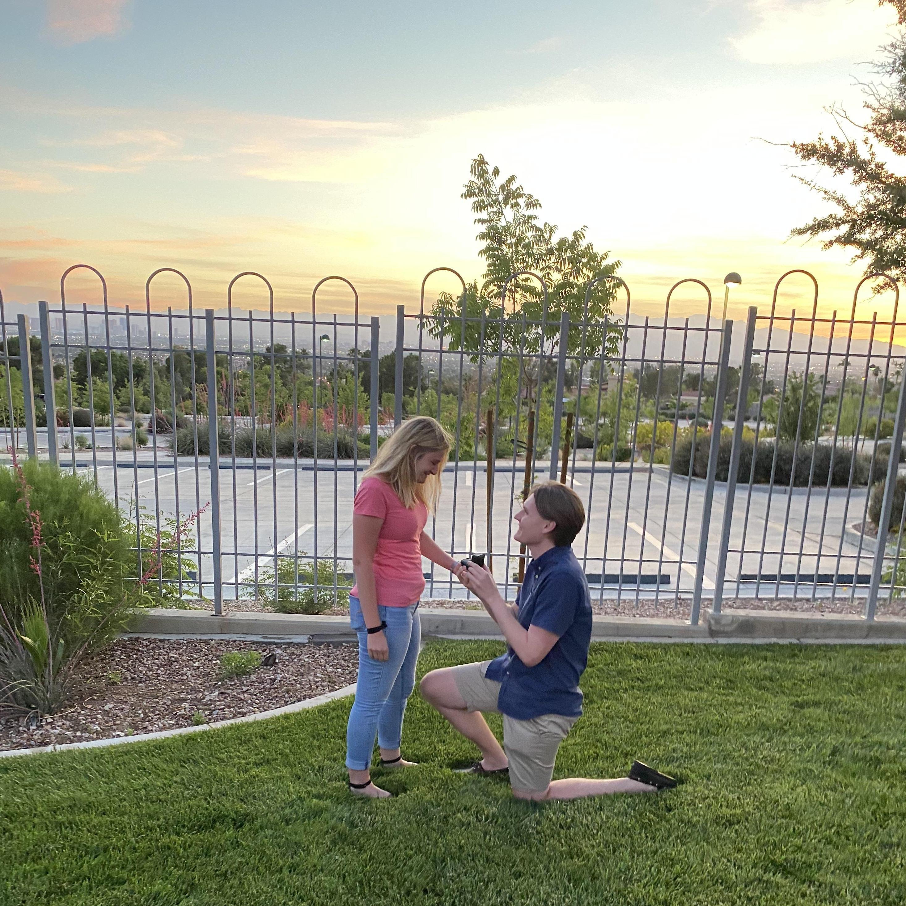 Their engagement at the Las Vegas Nevada Temple on May 7, 2020.