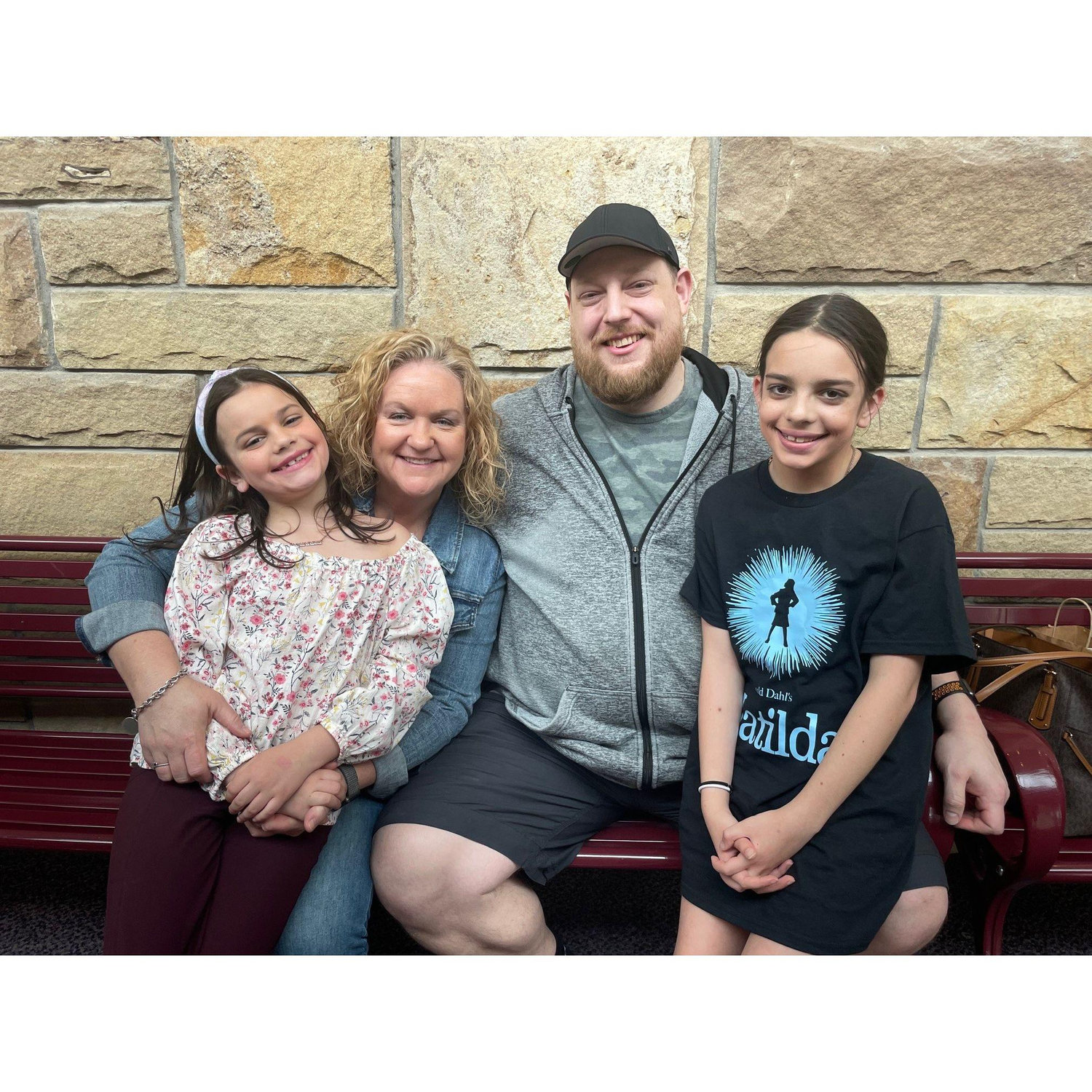 Michael and I with Ella and Jojo after Ella's Matilda performance!