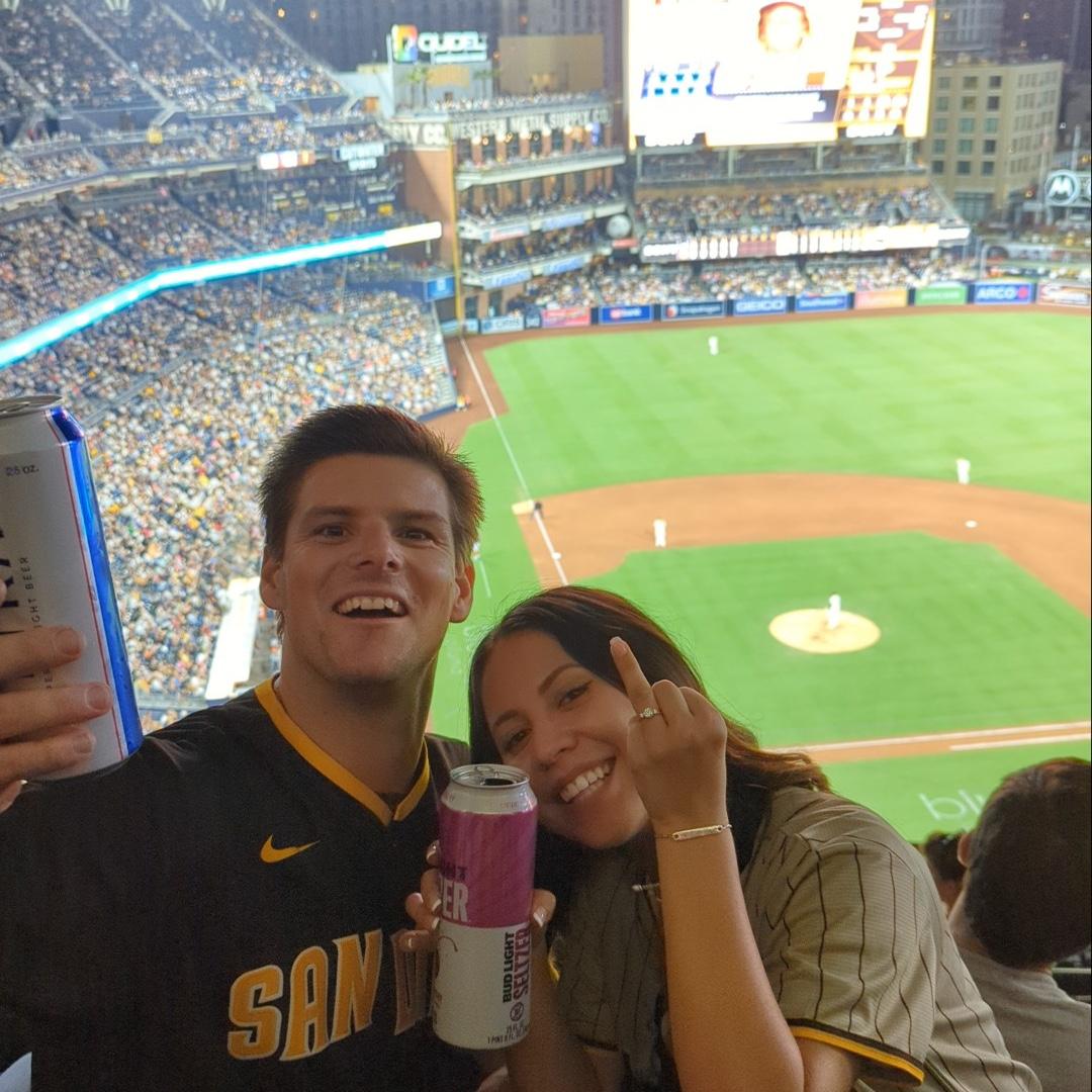 Our engagement night, Padres played Washington Nationals and won 2-1!🤎💛