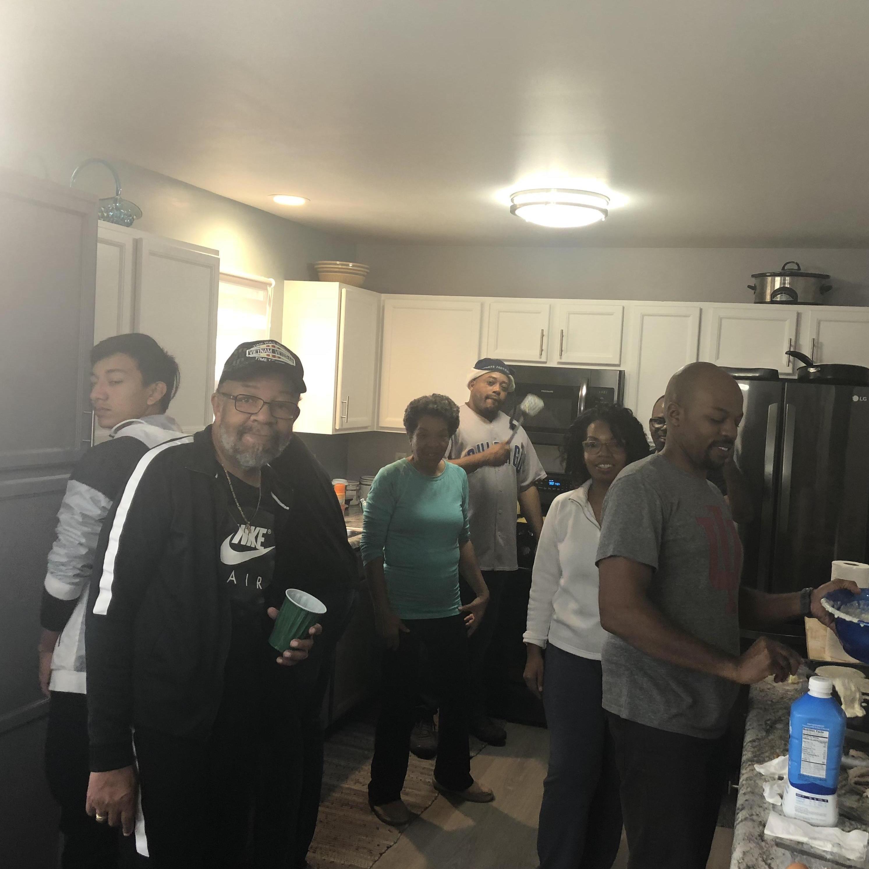 Family Breakfast with the family. "Men cook" for all the family "Family Tradition" Love it  RIP DAD
