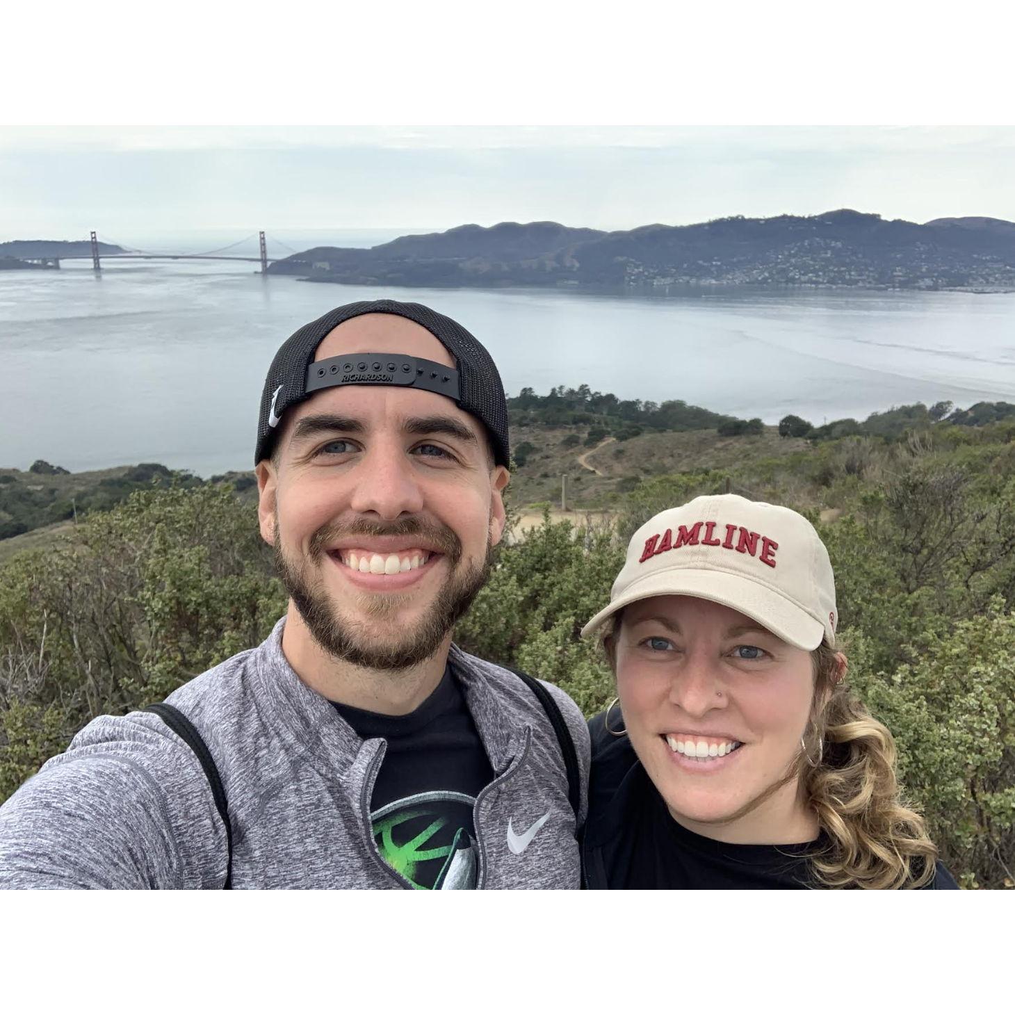 Hiking Angel Island on Alan's first visit to the Bay (CA, 2022).