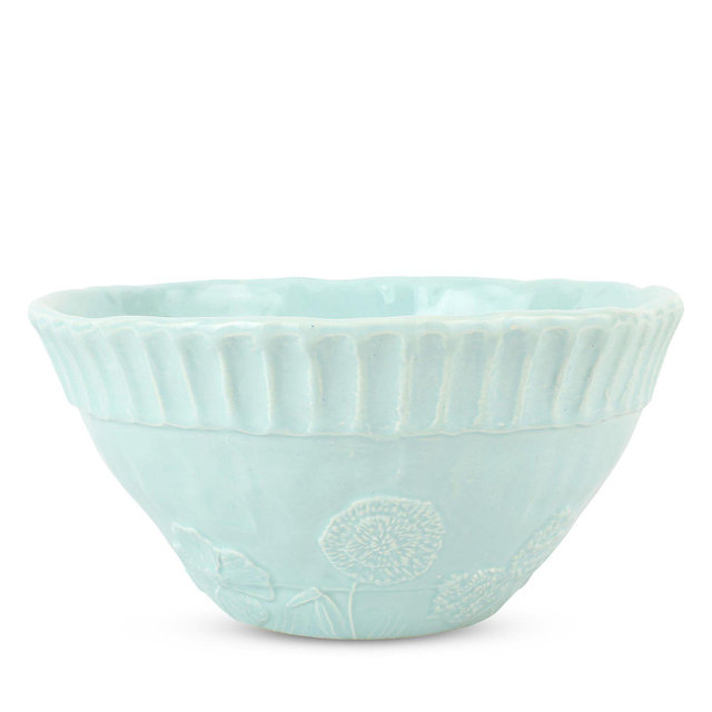 VIETRI Pietra Fiori Aqua Serving Bowl