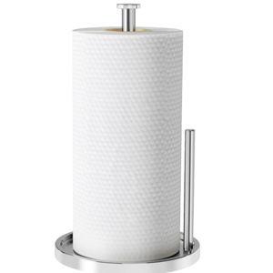 Paper Towel Holder Countertop, Standing Paper Roll Holder with Anti Slip Weighted Base, Stainless Steel Freestanding Paper Towel Holder for Kitchen, Chrome