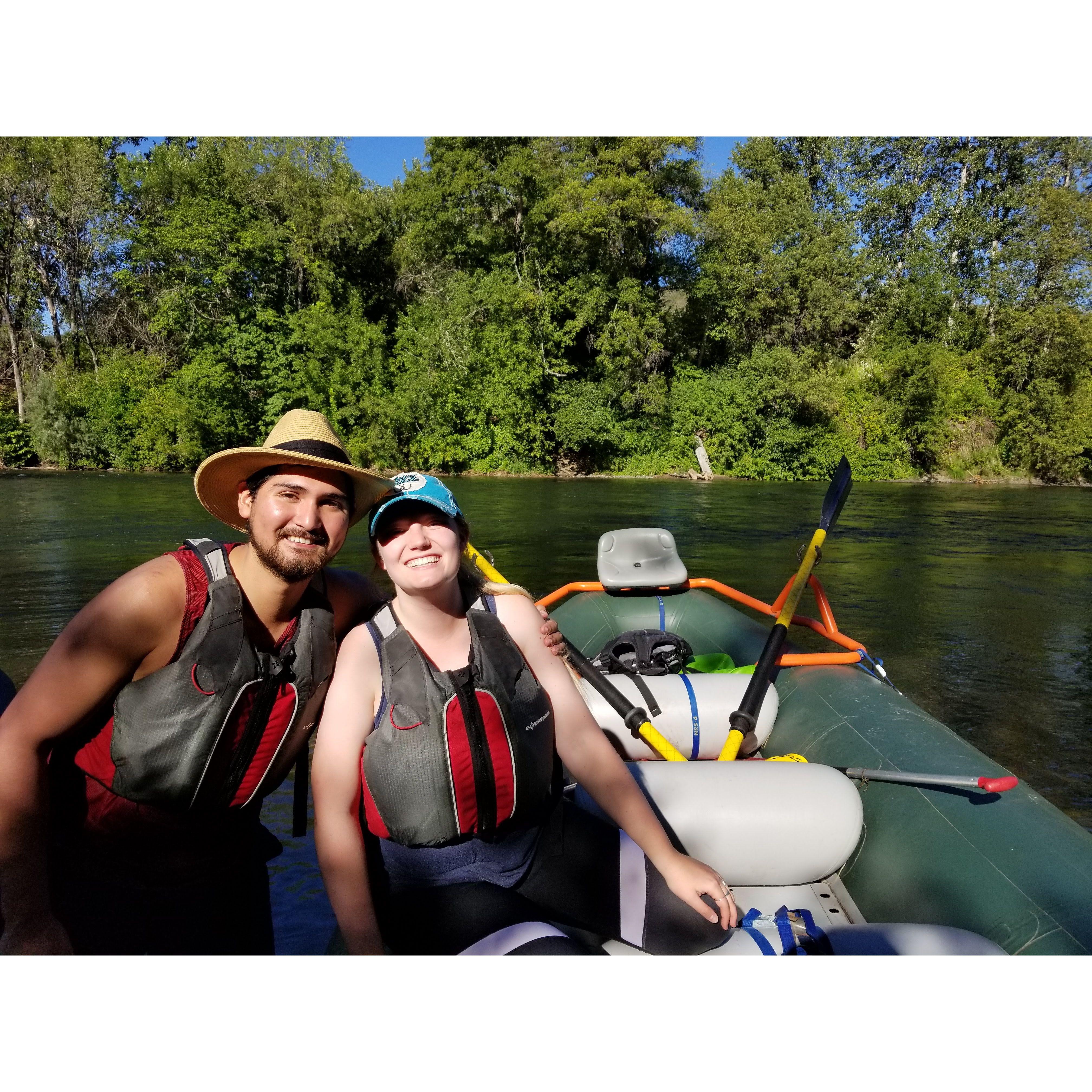 Birthday rafting trip down a surprise Class 3 rapid on the Rogue River, August 2020.