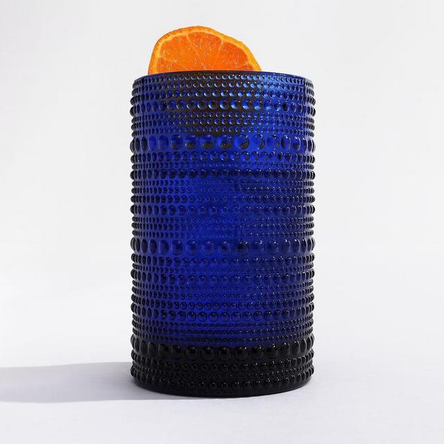 Jupiter Hobnail Tall Drinking Glasses, 13 oz., Set of 6 - Cobalt