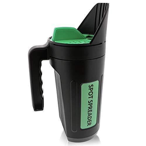 Spot Spreader Hand Spreader Shaker for Seed, Salt, De-Icer, Ice Melt, Earth Food and Fertilizer - Multiple Opening Sizes for Any Need - Up to 80 Oz - Most Efficient & Sturdy Product on The Market