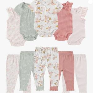 3-6 Months Body Suit and Pant Set 10-Pack