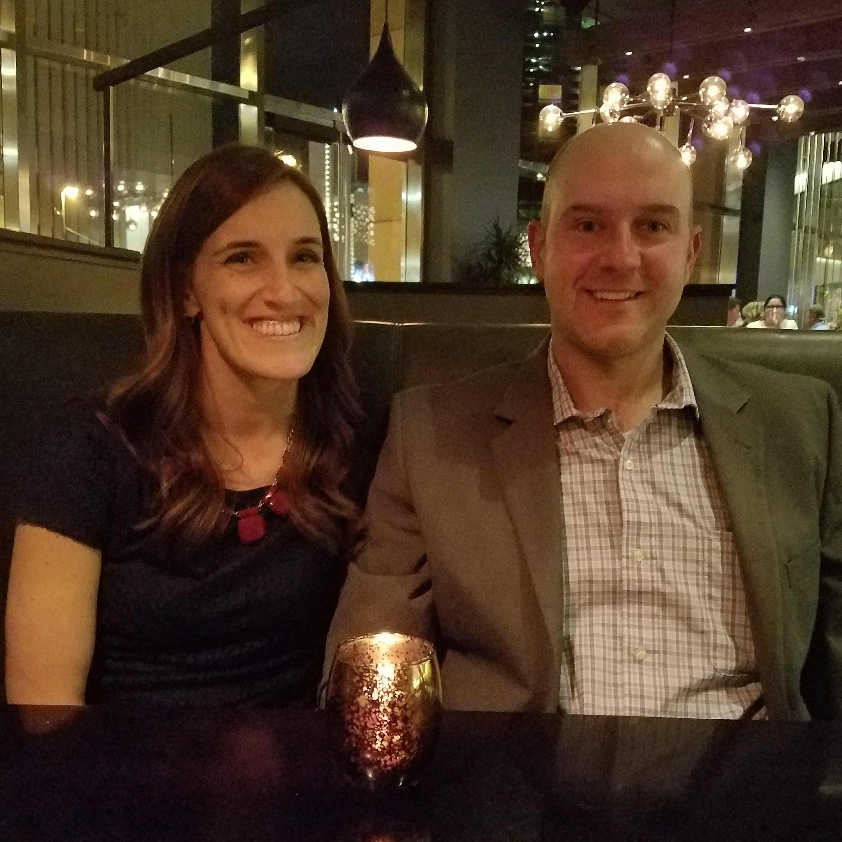 Fancy dinner with Derrick's coworkers