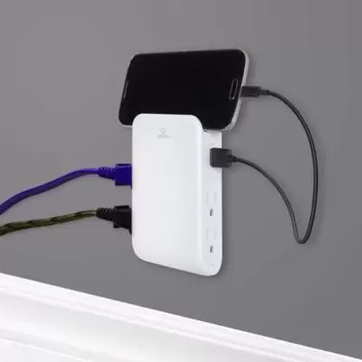 Globe Electric® 4-Outlet Charging Surge Protector Wall Tap in White
