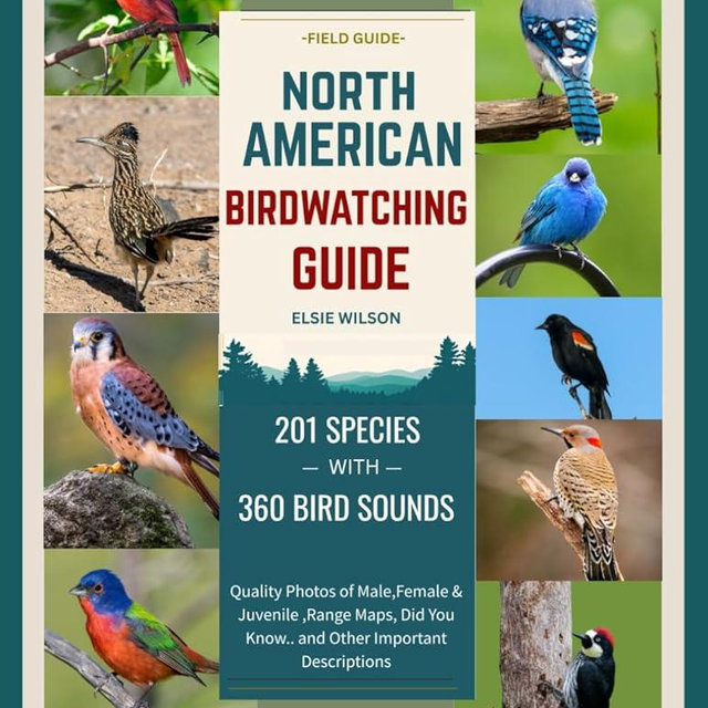 North American Birdwatching Guide: Comprehensive Birding: Male, Female, Juvenile Photos, Sounds, Range Maps, and Fascinating "Did You Know?" Facts.