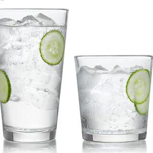 Libbey Preston Tumbler and Rocks Glasses Set, All Purpose Everyday Drinking Glasses Set of 16, Dishwasher Safe Kitchen Glassware Set