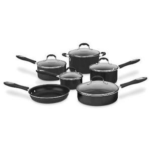 Cuisinart® Advantage Nonstick 11 Piece Cookware Set w/cover - Black 55-11BK