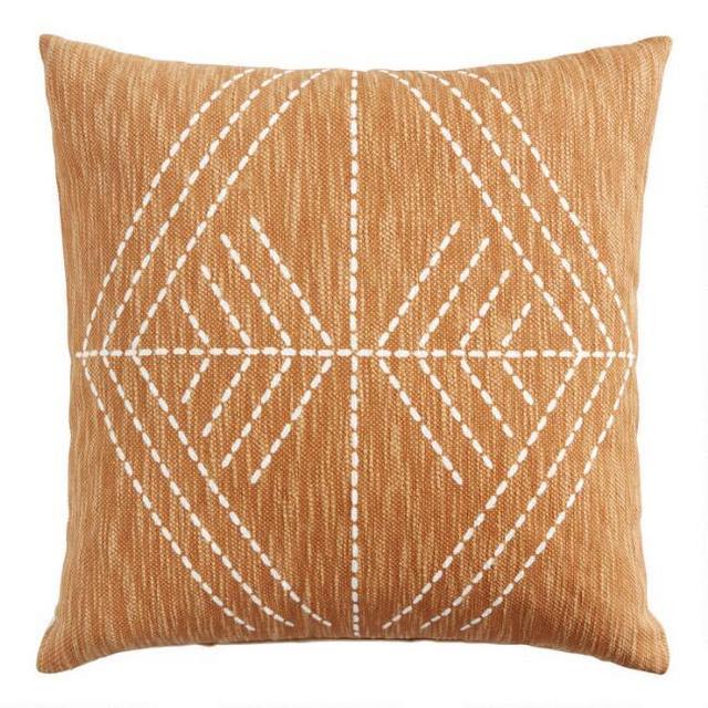 Rust Geo Printed Throw Pillow