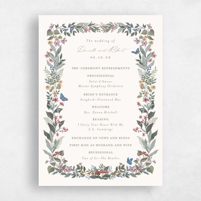 Multi-Colored Wedding Program - Eglamore