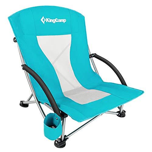 KingCamp Low Sling Beach Camping Concert Folding Chair, Low and High Mesh Back Two Versions
