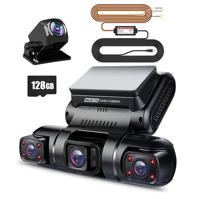 D90-4CH Dash Cam and Hardwire Kit for Parking Monitor Mode