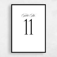 White Wedding Table Number - Ford