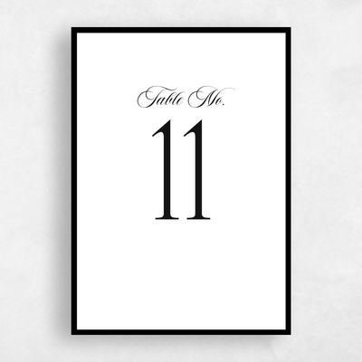 White Wedding Table Number - Ford