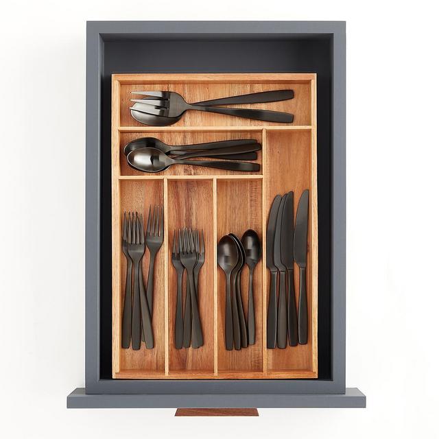 Deep Acacia Silverware Tray