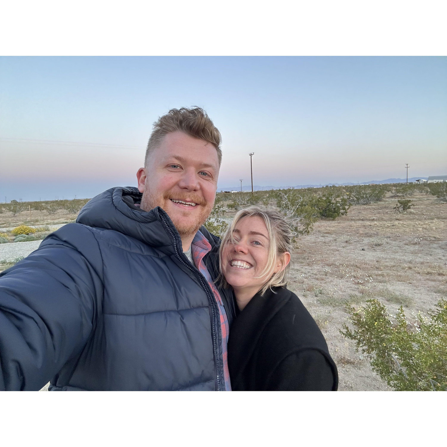 Selfie after burying our first body together in Joshua Tree <3
