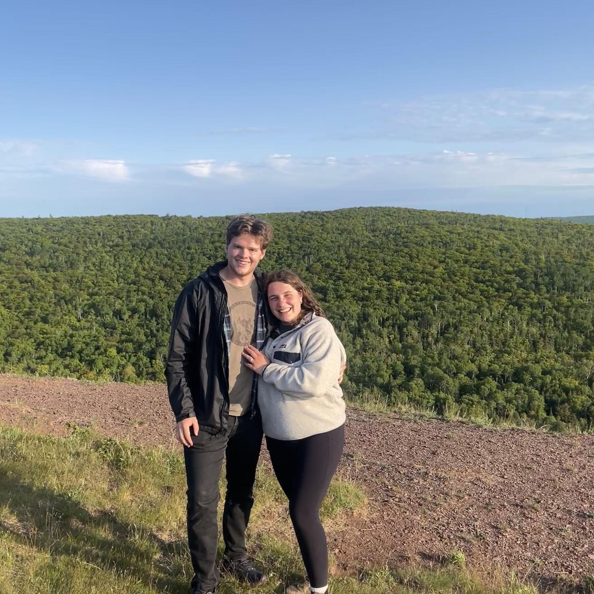Emma and Drew got engaged on Brockway Mountain!