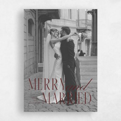 Maroon, Red Holiday Card - Emerson