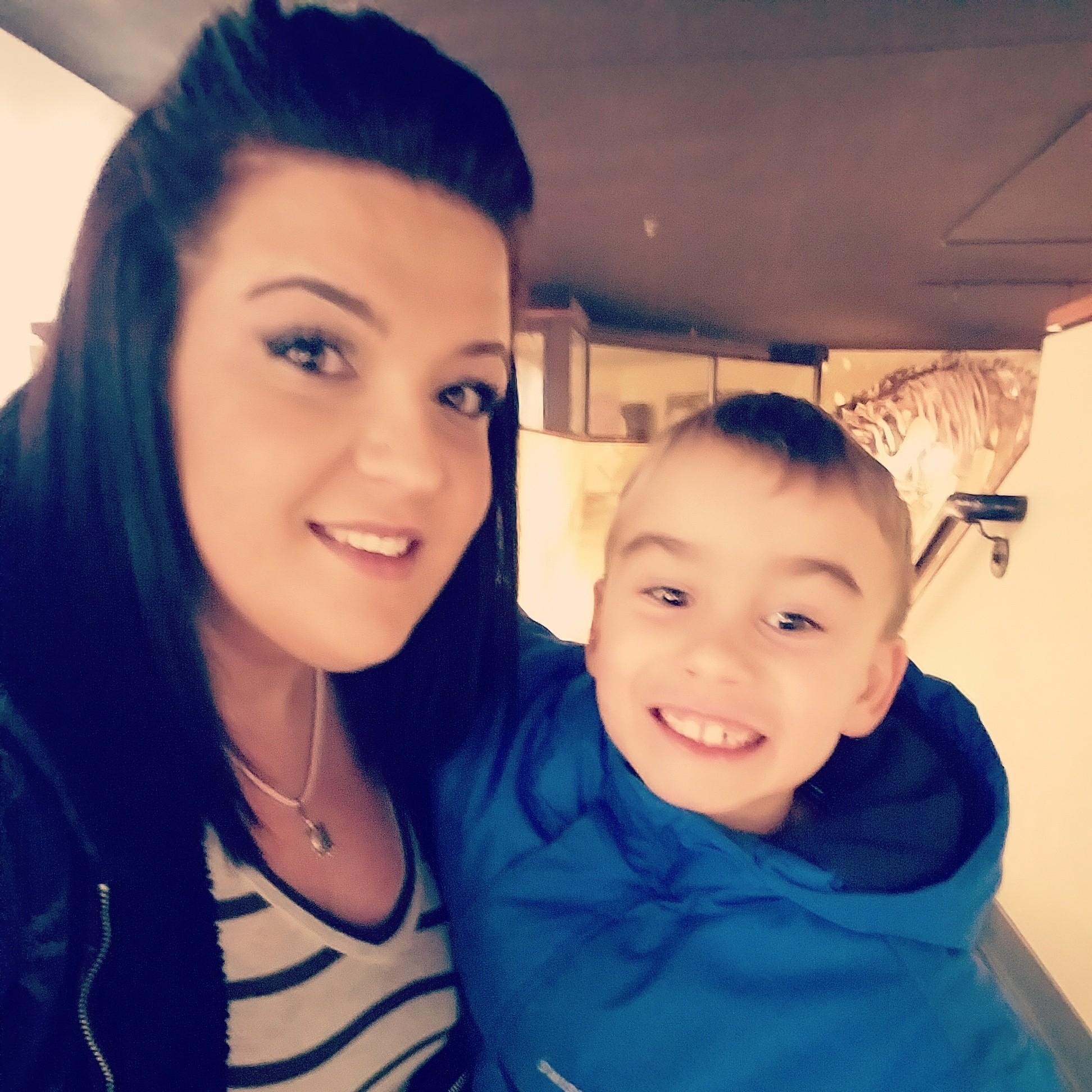 The bride and ring bearer (Mommy and Son)