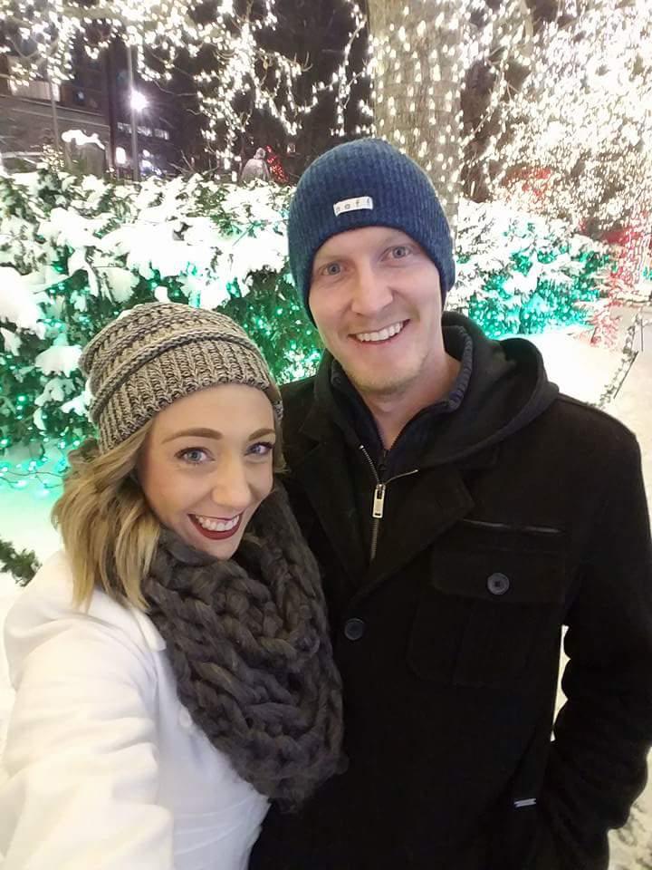 Temple Square Christmas lights in Utah with our families. December 2015.