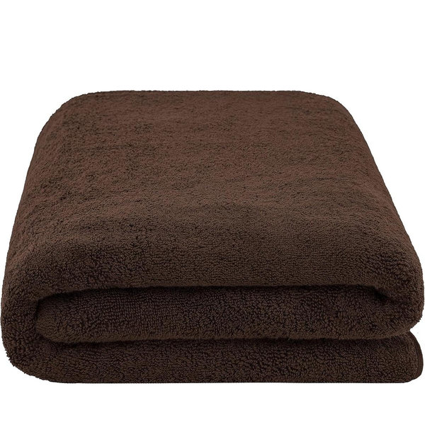 American Soft Linen Oversized Bath Sheet 40x80 Extra Large for Bathroom, 600 GSM 100% Cotton Turkish Jumbo Bathsheet Towels for Adults, Brown Bath Sheet