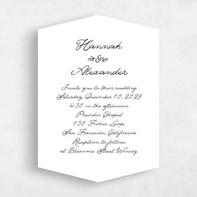 White Diamond Wedding Invitation - Leda Classic