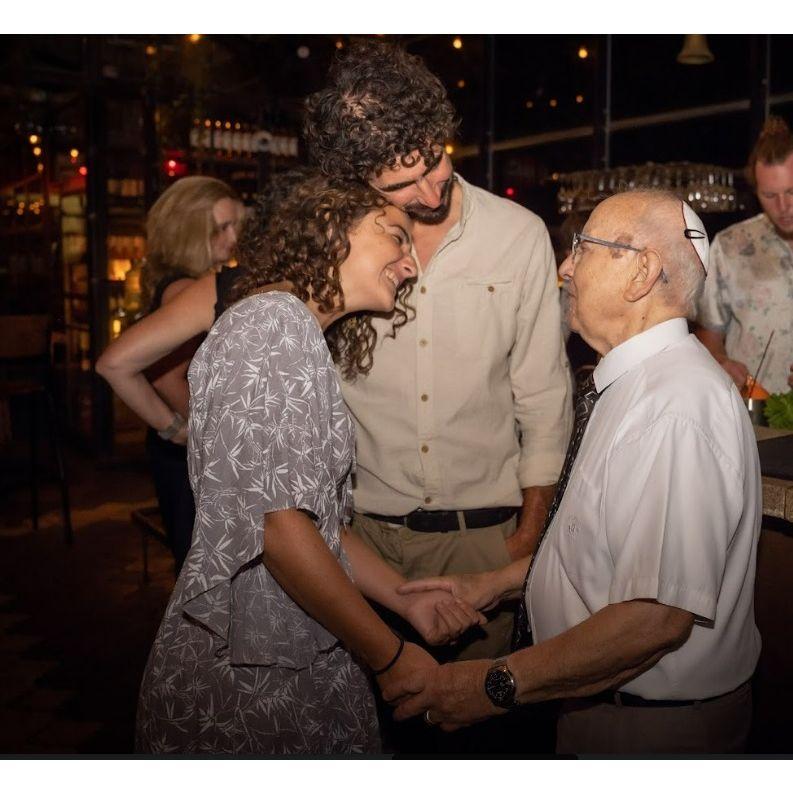 Receiving a blessing from Amit's Grandfather, Saba Momi.