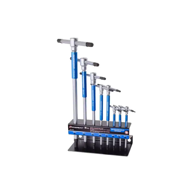 Powerbuilt 8 Piece Metric T-Handle Hex Key Wrench Set