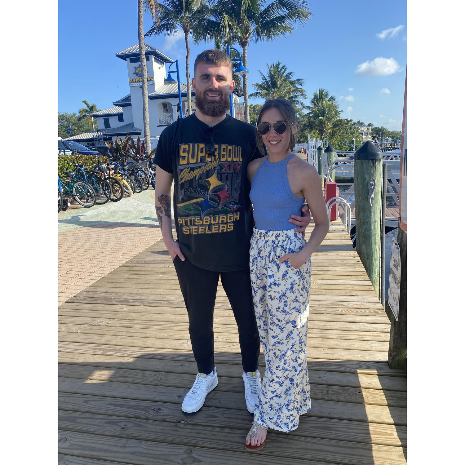 Headed for our sunset cruise, which is where Andrew proposed