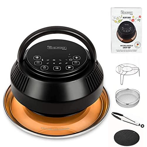 MICHELANGELO Air Fryer Lid for Instant Pot 6 Quart & 8 Quart, 8 In 1 Air Fryer Lid for Pressure Cooker, Turn Your Electric Pressure Cooker into Air Fryer, 8 Presets and 95% Less Oil Crisp Top for Better Crispy Tasty & Healthier Diet