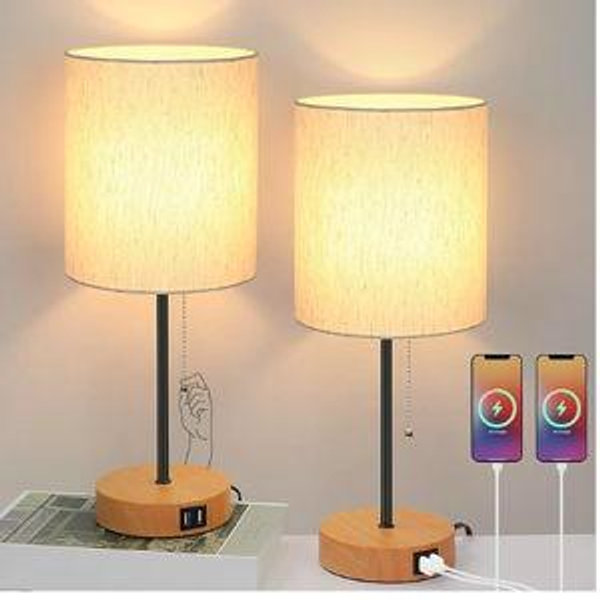Table Lamps Set of 2 with USB Charging Ports