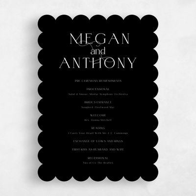 Black Scalloped Wedding Program - Hodgson