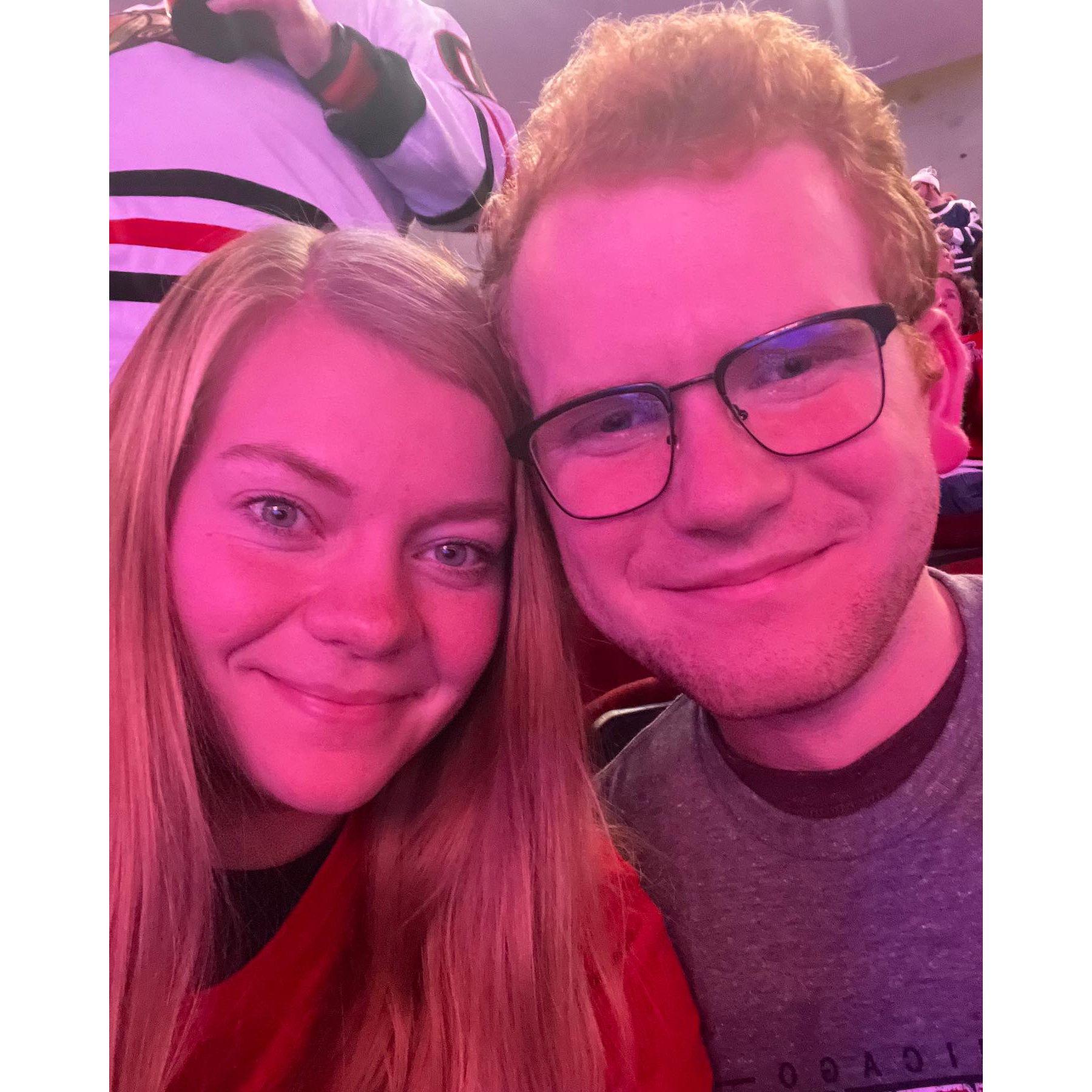 Sabryn's first Blackhawks game!
