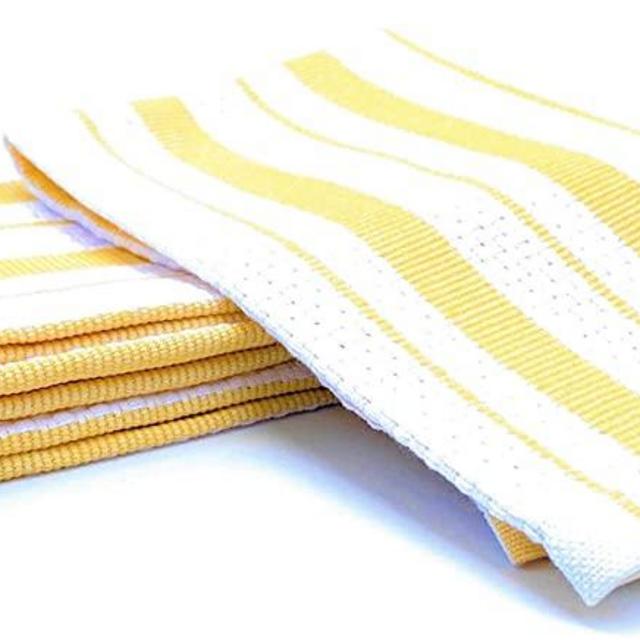 Williams-Sonoma Classic Stripe Kitchen Dishcloths/Dishrags, Set of 4 (Lemon Yellow)