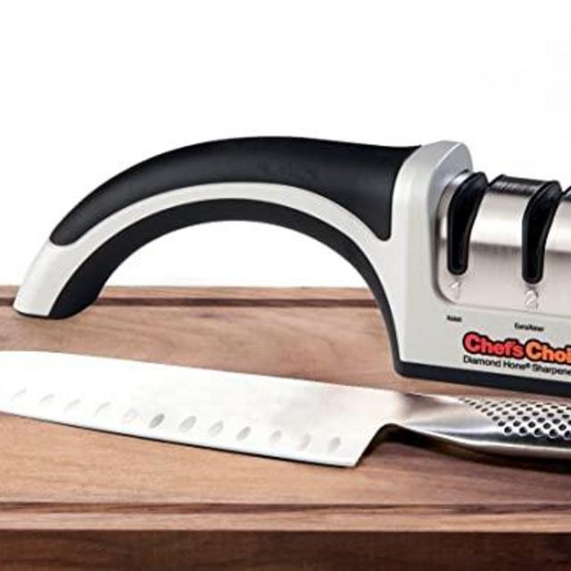 Chef'sChoice ProntoPro Hone Manual Knife Extremely Fast Sharpening Euro-American and Asian Style Knives Precise Bevel Angle Control Diamond Abrasive, 3-Stage, black
