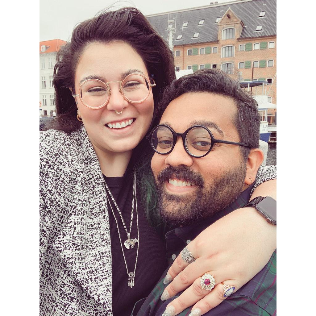The moment after Neil proposed in Copenhagen!