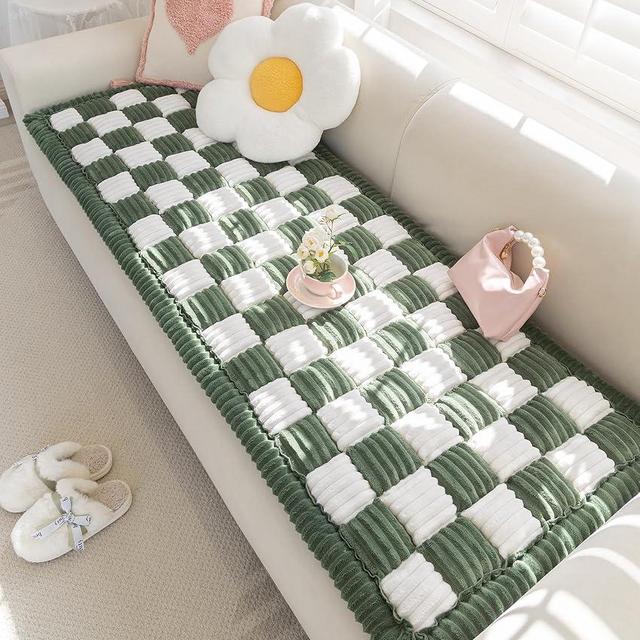 AEEISHOMEREFORM Couch Cover for Dogs Washable, Pet Couch Covers for Sofa, Anti Slip Friendly Sofa Cover Pet Bed Mat Couch Cushion for Large Dogs (Green, 27.6x70.9 inch)