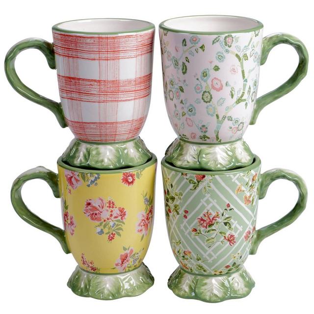 16oz 4pk Earthenware English Garden Mugs - Certified International
