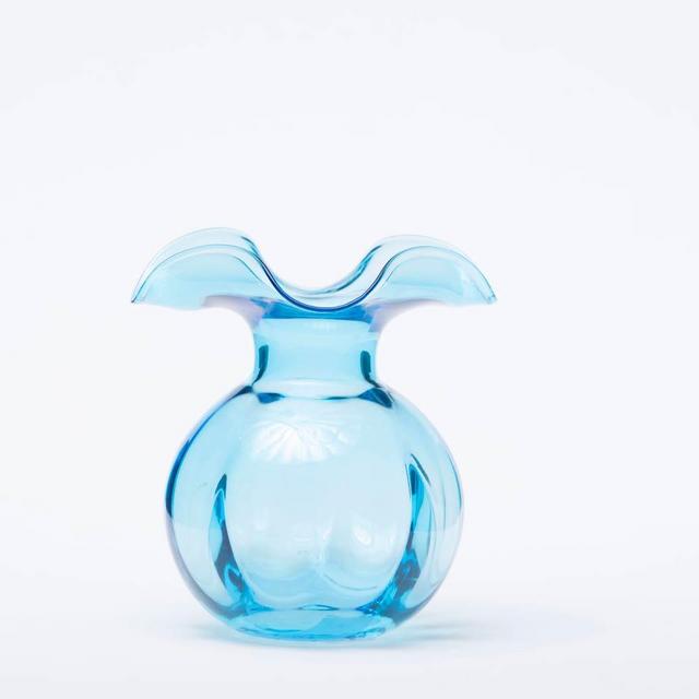 VIETRI Hibiscus Glass ~ Aqua Bud Vase