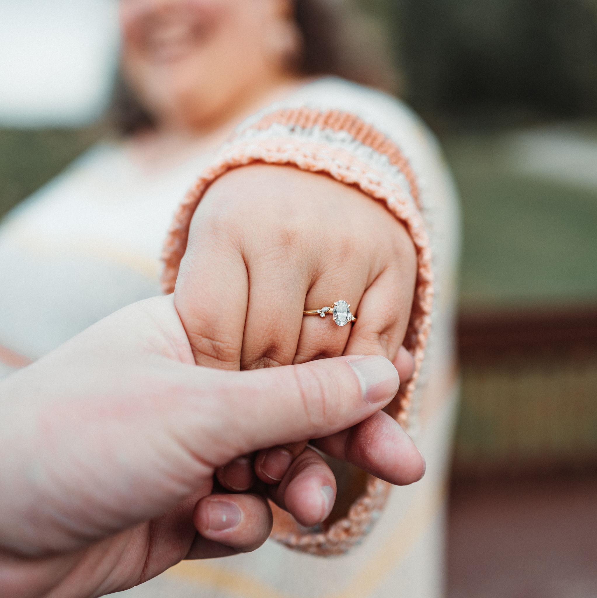 The ring came along a little later since the proposal was a surprise to us both! But it was well worth the wait :)