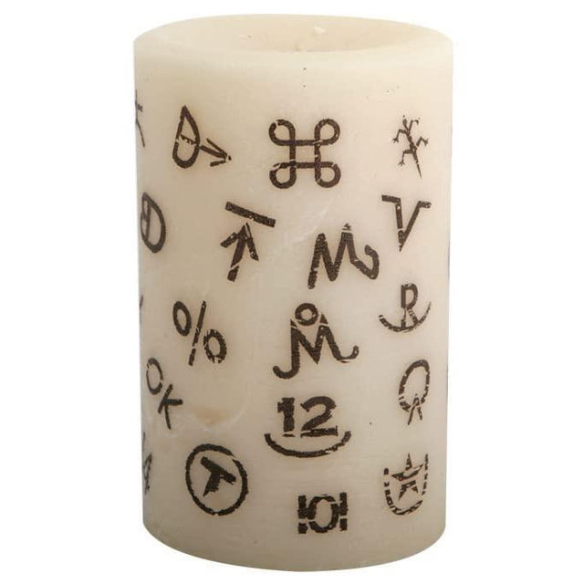 BLACK FOREST DECOR Brands Pillar Candle – 6” Rustic Brown Western Candle with Leather Fragrance – Distressed Design, Made in USA