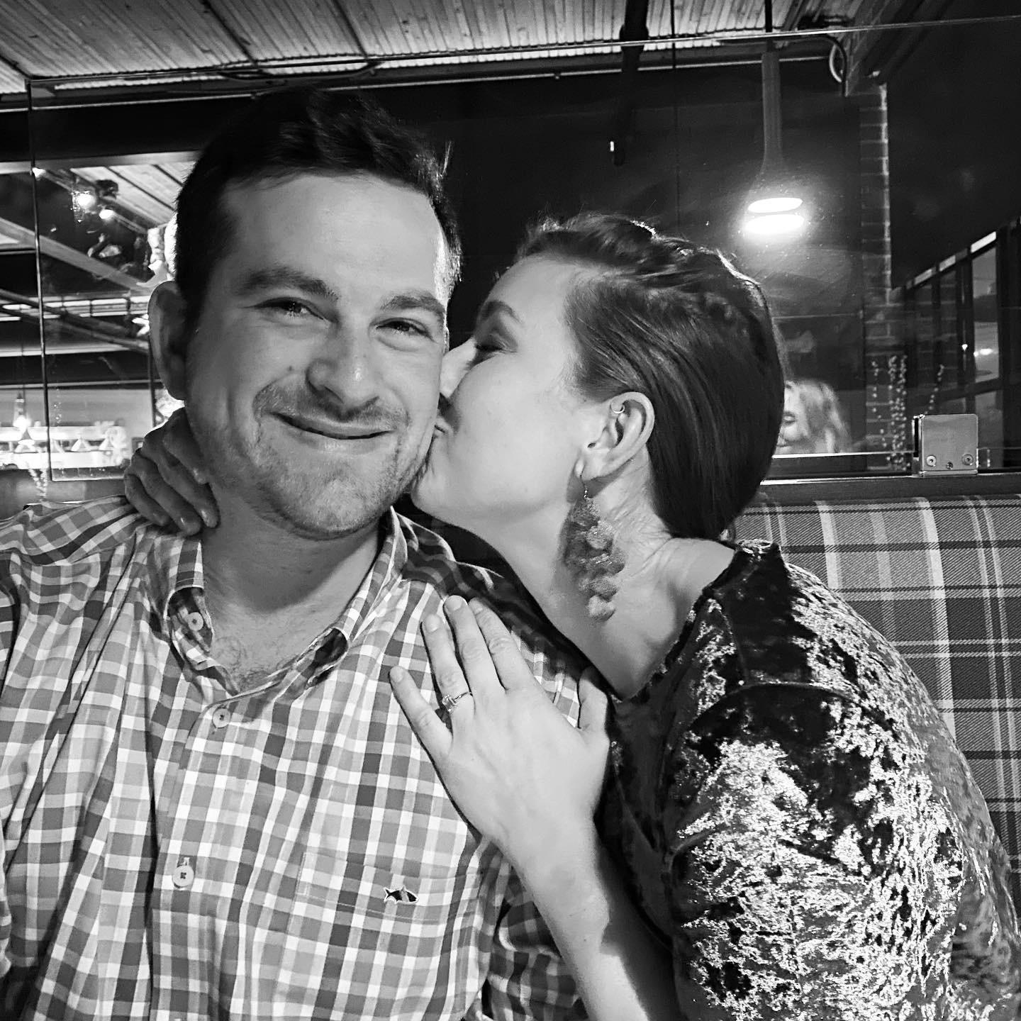 Moments after Mike proposed!