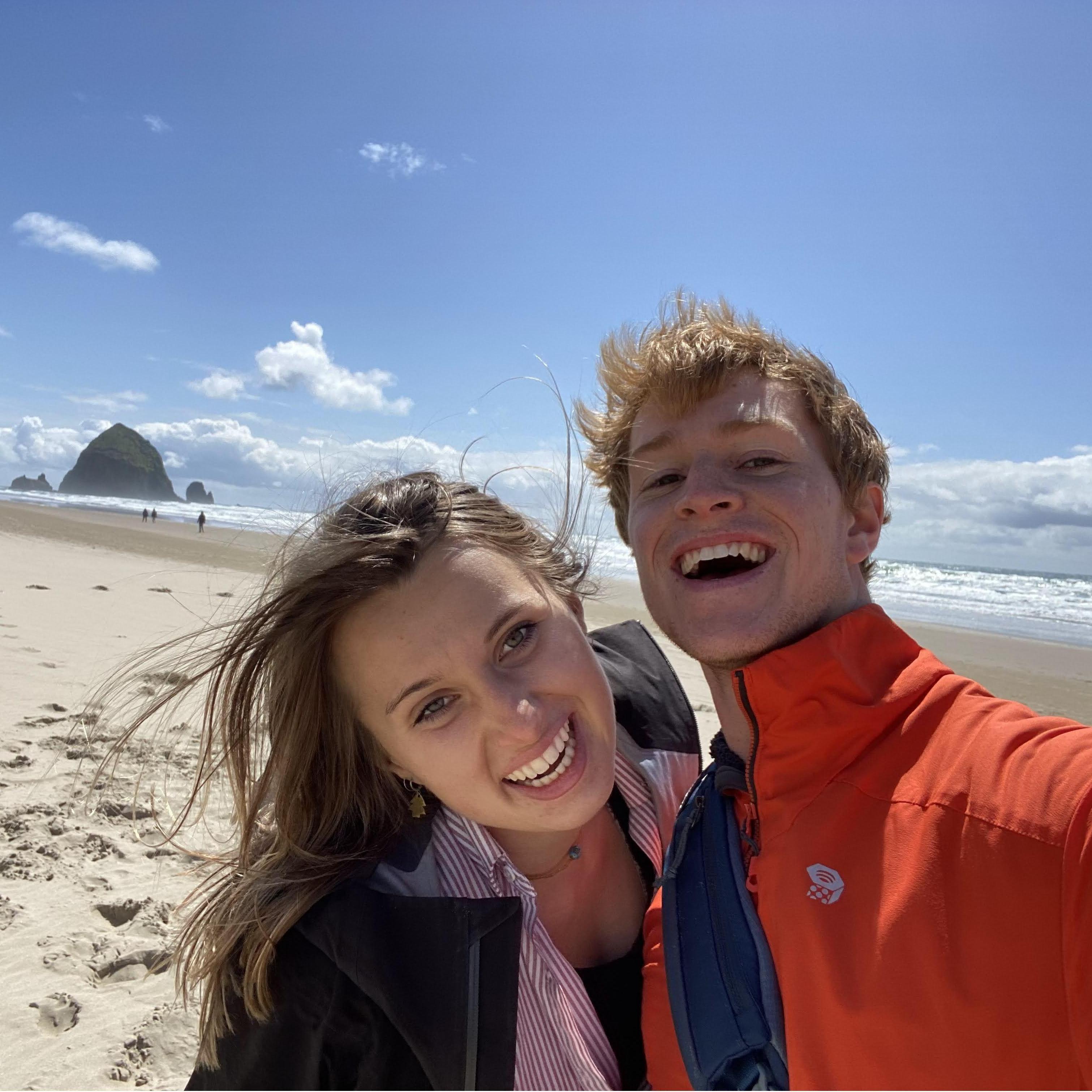 Us at Cannon Beach, OR during our time together before Zach moved to Bozeman!