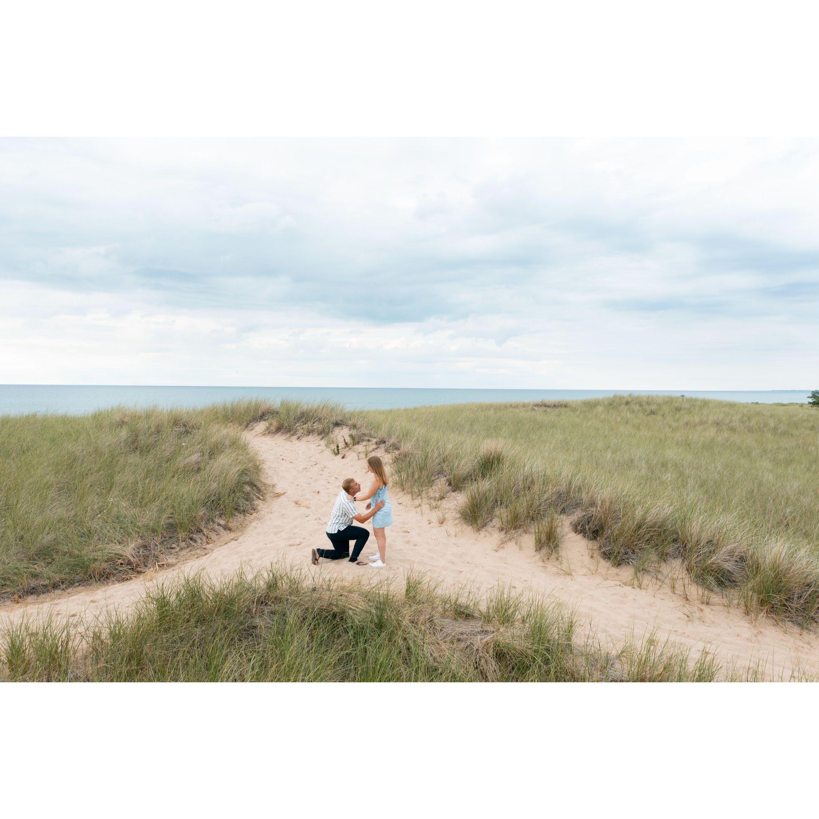 In complete shock as Drake is about to put the ring on... He proposed in the place we took our first trip together... See if you can guess it by the end...