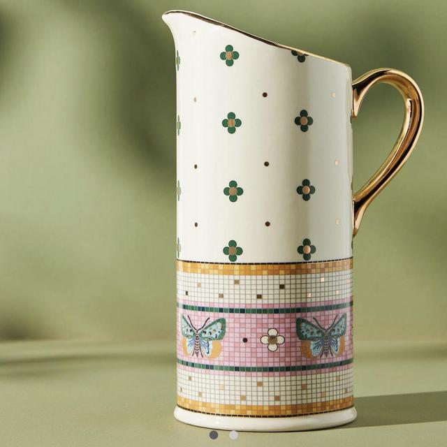 Garden Tile Pitcher